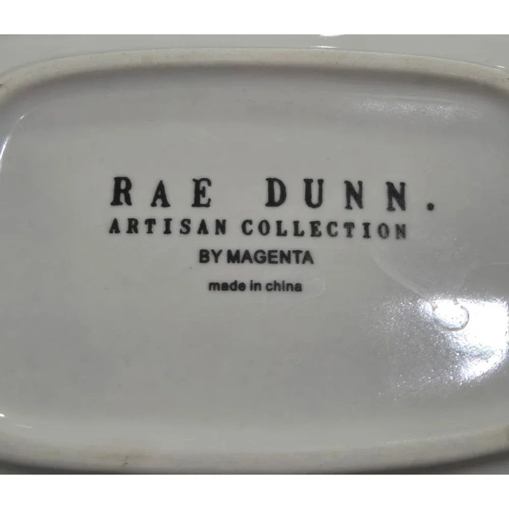 Rae Dunn Glamour Lipstick Ceramic Trinket Dish Jewelry Tray Magenta Artisan